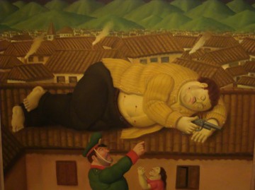 350 人の有名アーティストによるアート作品 Painting - メデジン ポール・エスコバル 死んだフェルナンド・ボテロ